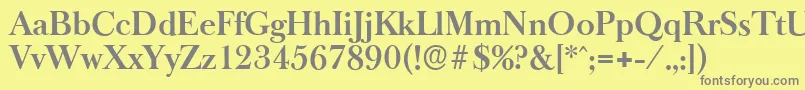 BaskeroldserialBold Font – Gray Fonts on Yellow Background