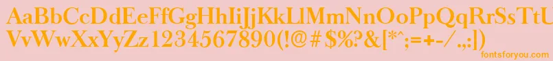 BaskeroldserialBold Font – Orange Fonts on Pink Background