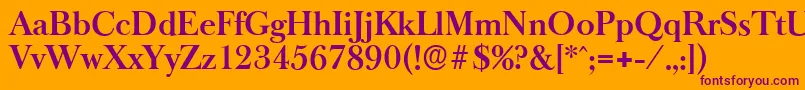 BaskeroldserialBold Font – Purple Fonts on Orange Background