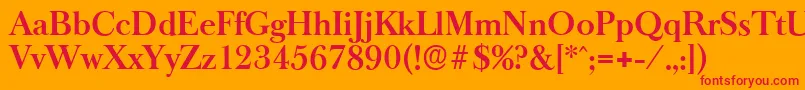 BaskeroldserialBold Font – Red Fonts on Orange Background
