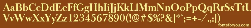 BaskeroldserialBold Font – Yellow Fonts on Brown Background