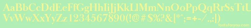 BaskeroldserialBold Font – Yellow Fonts on Green Background