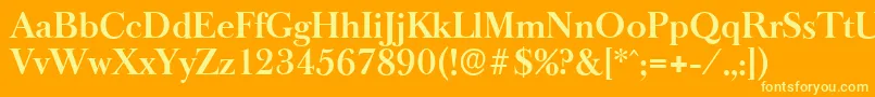 BaskeroldserialBold Font – Yellow Fonts on Orange Background