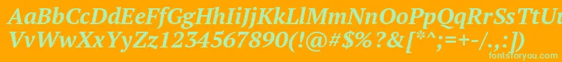 Ptf76fW Font – Green Fonts on Orange Background