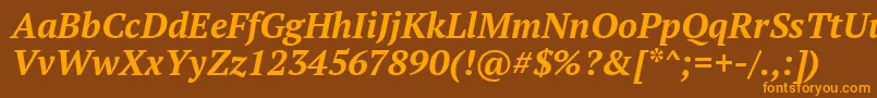 Ptf76fW Font – Orange Fonts on Brown Background