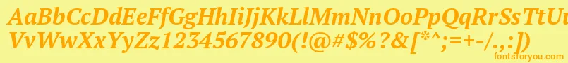 Ptf76fW Font – Orange Fonts on Yellow Background