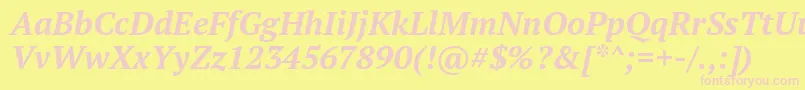 Ptf76fW Font – Pink Fonts on Yellow Background