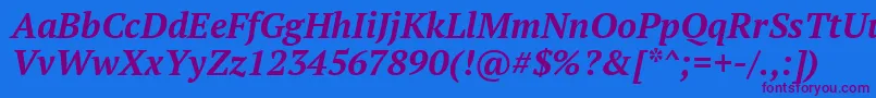 Ptf76fW Font – Purple Fonts on Blue Background