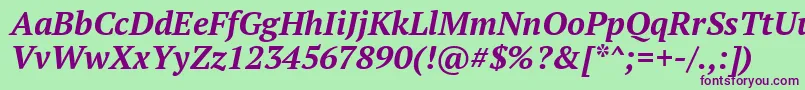 Ptf76fW Font – Purple Fonts on Green Background