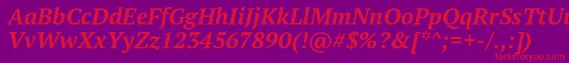 Ptf76fW Font – Red Fonts on Purple Background