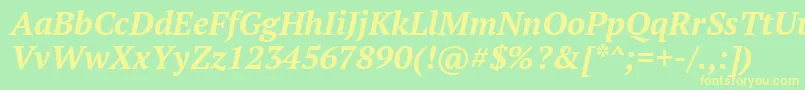 Ptf76fW Font – Yellow Fonts on Green Background