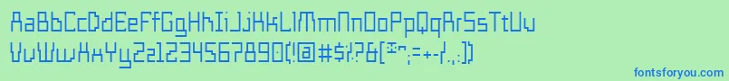 フォントTemploFino – 青い文字は緑の背景です。