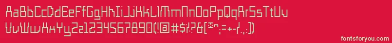 フォントTemploFino – 赤い背景に緑の文字