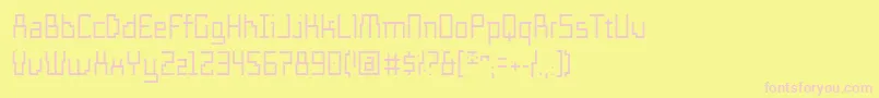 フォントTemploFino – ピンクのフォント、黄色の背景