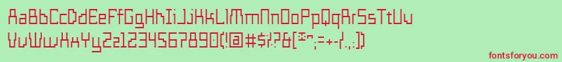 フォントTemploFino – 赤い文字の緑の背景