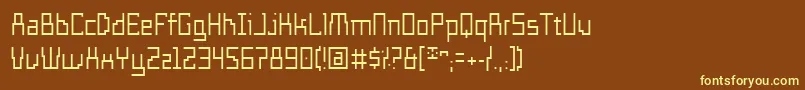 TemploFino-fontti – keltaiset fontit ruskealla taustalla