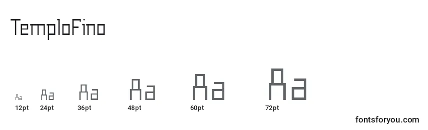 Размеры шрифта TemploFino
