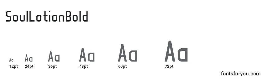 SoulLotionBold Font Sizes