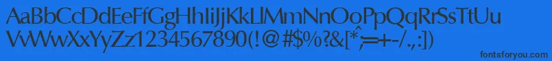 OptimummeddbNormal Font – Black Fonts on Blue Background