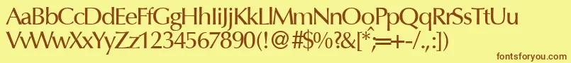 OptimummeddbNormal Font – Brown Fonts on Yellow Background