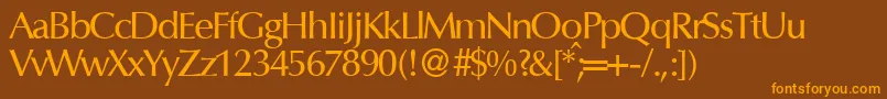 OptimummeddbNormal Font – Orange Fonts on Brown Background