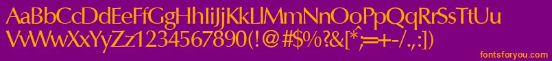 OptimummeddbNormal Font – Orange Fonts on Purple Background