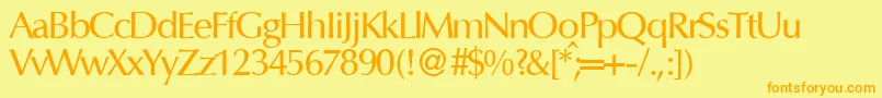 OptimummeddbNormal Font – Orange Fonts on Yellow Background