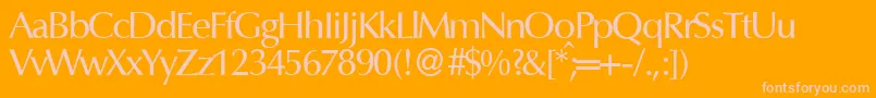 OptimummeddbNormal Font – Pink Fonts on Orange Background