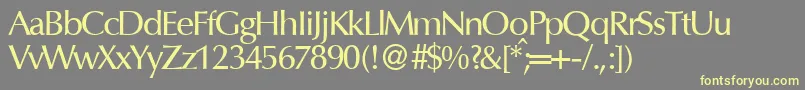 OptimummeddbNormal Font – Yellow Fonts on Gray Background