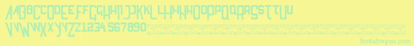 Fonte SlTyftv – fontes verdes em um fundo amarelo