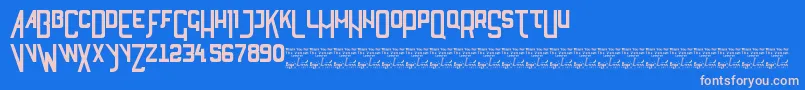 SlTyftv-Schriftart – Rosa Schriften auf blauem Hintergrund
