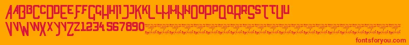 SlTyftv Font – Red Fonts on Orange Background