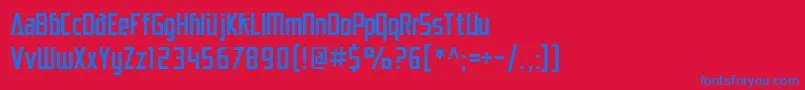SfElectrotomeCondensed-fontti – siniset fontit punaisella taustalla