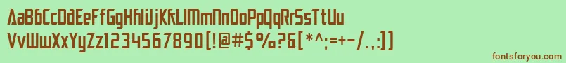 Шрифт SfElectrotomeCondensed – коричневые шрифты на зелёном фоне