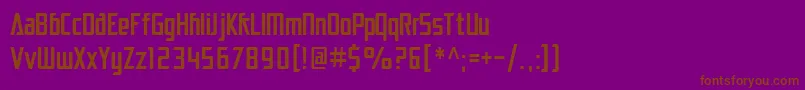 SfElectrotomeCondensed-fontti – ruskeat fontit violetilla taustalla