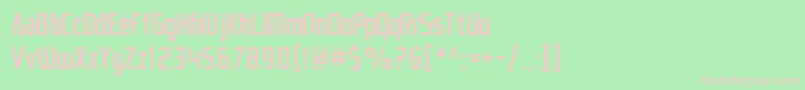 SfElectrotomeCondensed-fontti – vaaleanpunaiset fontit vihreällä taustalla