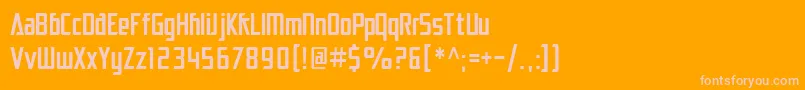 SfElectrotomeCondensed-Schriftart – Rosa Schriften auf orangefarbenem Hintergrund
