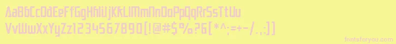 SfElectrotomeCondensed-fontti – vaaleanpunaiset fontit keltaisella taustalla