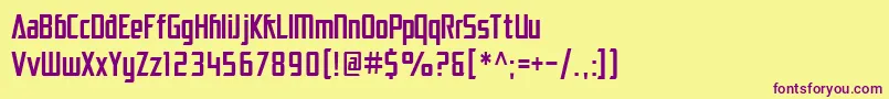 Fonte SfElectrotomeCondensed – fontes roxas em um fundo amarelo