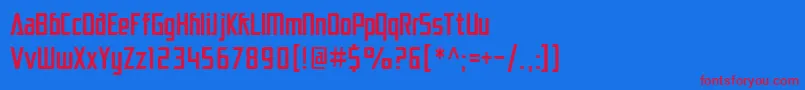 SfElectrotomeCondensed Font – Red Fonts on Blue Background
