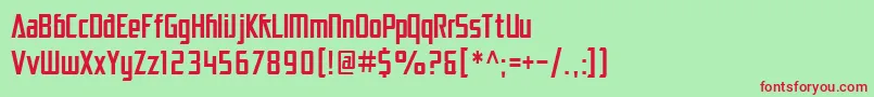 フォントSfElectrotomeCondensed – 赤い文字の緑の背景