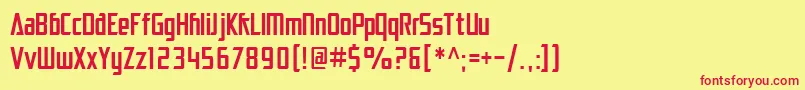 フォントSfElectrotomeCondensed – 赤い文字の黄色い背景