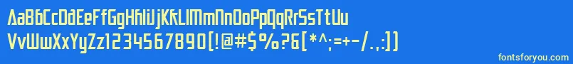 SfElectrotomeCondensed Font – Yellow Fonts on Blue Background