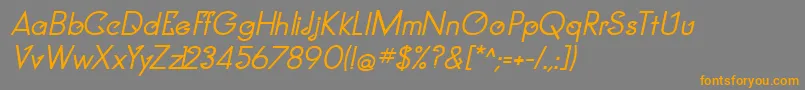 ClockerBoldItalic-Schriftart – Orangefarbene Schriften auf grauem Hintergrund