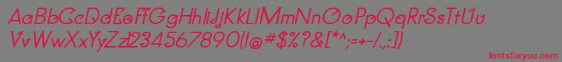 ClockerBoldItalic Font – Red Fonts on Gray Background