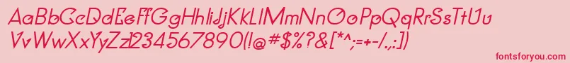 ClockerBoldItalic Font – Red Fonts on Pink Background