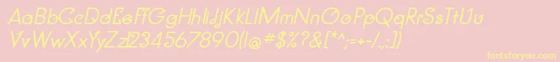 ClockerBoldItalic Font – Yellow Fonts on Pink Background