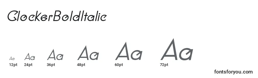 ClockerBoldItalic Font Sizes