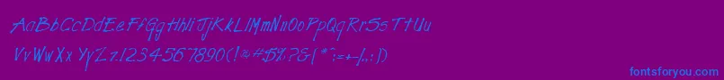 Шрифт TightscrawlRegular – синие шрифты на фиолетовом фоне