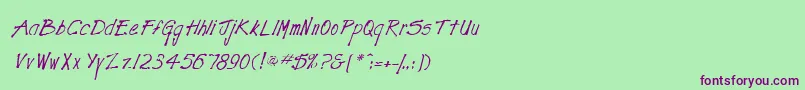 Шрифт TightscrawlRegular – фиолетовые шрифты на зелёном фоне